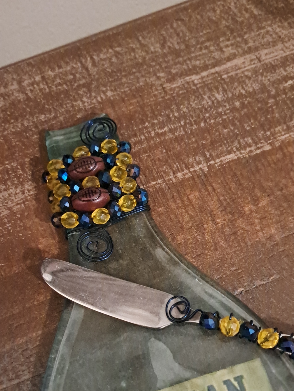 University of Michigan Wolverines Decorative Glass Bottle Charcuterie Board - Picture 2 of 5